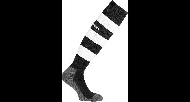 Uhlsport Team Pro Essential Stripe Voetbalkousen - Zwart / Wit | Maat: 33-36