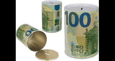 Spaarblik 100 euro note 22x15cm (1 stuk) assorti