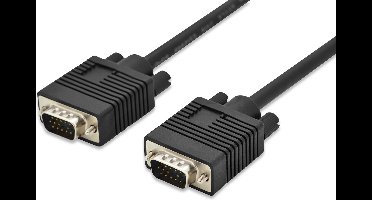 Digitus AK-310103-050-S VGA-kabel VGA Aansluitkabel VGA-stekker 15-polig, VGA-stekker 15-polig 5.00 m Zwart Met Ferriet