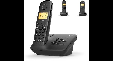 Gigaset A270A, Analoge-/DECT-telefoon, Draadloze handset, Luidspreker, 80 entries, Nummerherkenning, Zwart