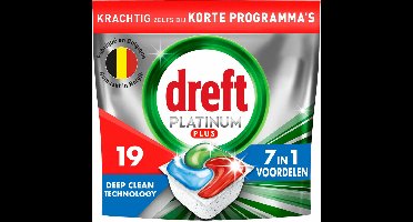 Dreft Vaatwastabletten Platinum Plus All In One Deep Clean - 19 stuks