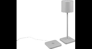 REALITY FERNANDEZ - Tafellamp - Pastel grijs mat - incl. 1x SMD 1,5W - incl. Laadstation - Oplaadbaar - Snoerloos - Buitenverlichting - IP54