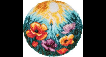 Vervaco - Knoopvormtapijt kit - Klaprozen - PN-0207606 - Borduren - Borduurpakket - Borduurpakket volwassenen - Borduurpakket kind
