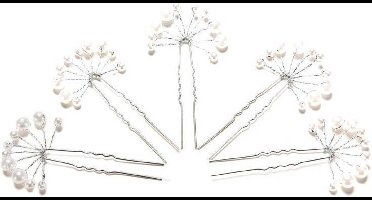 New Age Devi - Hairpins - Parelmoer kleurige Parels - 2 stuks - Hairpins - Parelmoer kleurige Parels