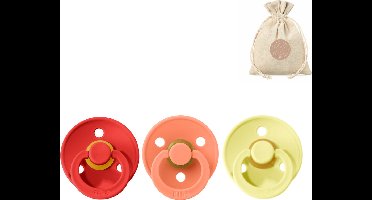 BIBS fopspenen T1 0-6 maanden - Papaya, Strawberry, Sunshine + BolleToet speenzakje