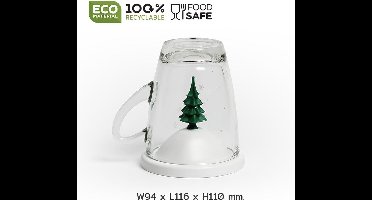 Qualy - Mok “Winter Mug” met wit deksel W94 x L116 x H110 mm 387 gr Materiaal: Gerecycled PP + Oceaanglas