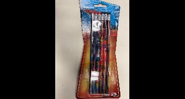 Cars potloden met gum, 6 stuks.