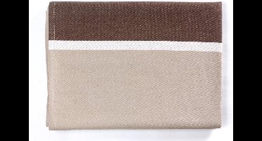 TINT BANDE RAYE SATIN TAFELNAP 150X250 GALET/CHOCO