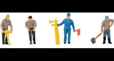 Faller - Railway construction workers & signal horn Figurine set with mini sound effect - FA180238 - modelbouwsets, hobbybouwspeelgoed voor kinderen, modelverf en accessoires