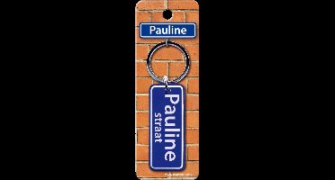 Paper Dreams Sleutelhanger Straatnaam Pauline 9 Cm Staal Blauw