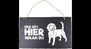 Paper Dreams Waakbord Beagle 15 X 25 Cm Leisteen Zwart