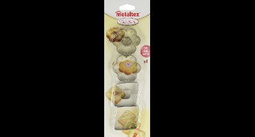 Metaltex Bakvormen-set Ruiten & Bloemen Rvs Zilver 4-delig