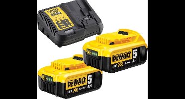 DeWALT DCB115P2 Starterset lader + 2 Accu's 18V 5.0Ah XR Li-ion