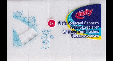 Multy Vlekkenspons pak a 5 stuks wit