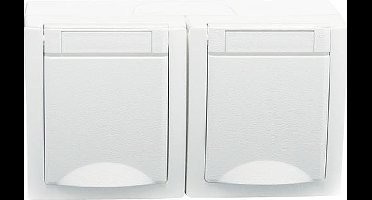 Panasonic Viko buitenstopcontact - 2-voudig - horizontaal - wit