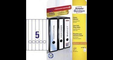 Avery-Zweckform Ordneretiketten L4758-10 38 x 297 mm Papier Wit Permanent hechtend 50 stuk(s)