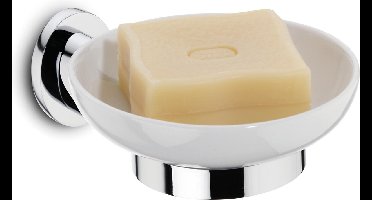 Makira Zeepschaal met Wandbevestiging - Zilver/Wit - Kela