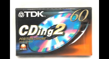 TDK CDing2 60 position chrome Cassettebandje - Uiterst geschikt voor alle opnamedoeleinden / Sealed Blanco Cassettebandje / Cassettedeck / Walkman.