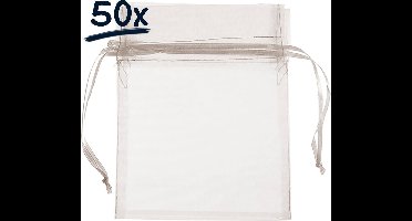 50 Organza Zakjes (17x22 cm) met Trekkkoord – Cadeauzakjes & Feestdecoratie