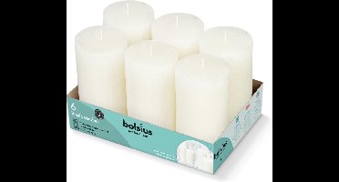 Bolsius - Rustieke Stompkaarsen 130/68 - Soft Pearl - 6 stuks
