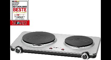Clatronic DKP 3668 E - Elektrische dubbele kookplaat - RVS