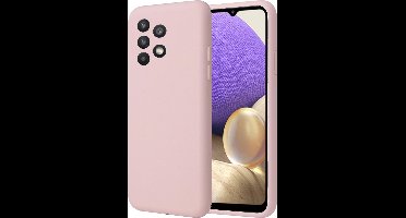 Hoesje geschikt voor Samsung Galaxy A32 5G - Matte Back Cover Microvezel Siliconen Case Hoes Roze