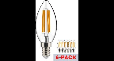 Proventa Krachtige LED Filament lamp met kleine E14 fitting - Voordeelverpakking - 6 x LED kaarslamp