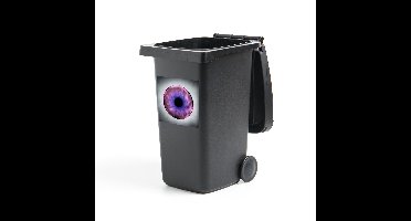 Container sticker Ogen - Paars oog in glazen bol Klikosticker - 40x40 cm - kliko sticker - weerbestendige containersticker