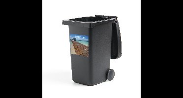 Container sticker Uitsneden Isla Mujeres - Promenade bij Caribische Zee Isla Mujeres Klikosticker - 40x40 cm - kliko sticker - weerbestendige containersticker