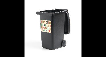 Container sticker Alfabet (2) - Vintage illustratie van het alfabet Klikosticker - 40x40 cm - kliko sticker - weerbestendige containersticker