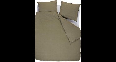 vtwonen Natural Stone Dekbedovertrek - Lits-jumeaux - Katoen - 240x220 cm - Donkergroen