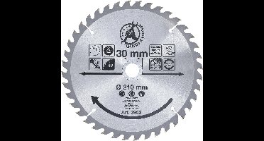 BGS HM cirkelzaagblad - Ø 210 x 30 x 2,6 mm - 40 tanden