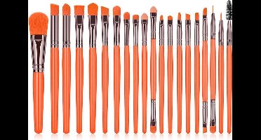 Professionele Make-up Kwasten | Beauty Care Tools | 20-delige Make-up Kwastenset | Oranje-Zilver