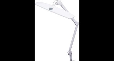 Velleman Verstelbare bureaulamp met klem, flexibele zwenkarm, aan/uit-schakelaar en traploze dimfunctie, 84 krachtige leds, 58 cm breed, 21W, 6500K, 1,5 m kabellengte, geschikt voor bureaublad tot 6,3cm