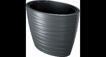 Prosperplast Maze bloempot plantenbak 2in1 incl. Bloempot weerbestendig voor binnen en buiten ovaal 42.3cm hoogte kunststof (antraciet)