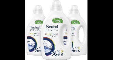 Neutral Kleur Parfumvrij Wasmiddel - 3 x 20 wasbeurten - Voordeelverpakking
