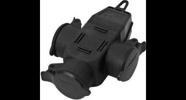 interBär 9007-004.01 3-voudige koppeling Rubber 230 V Zwart IP44