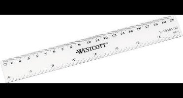 Westcott liniaal - 20cm - kunststof - cm/inch verdeling - AC-E10181