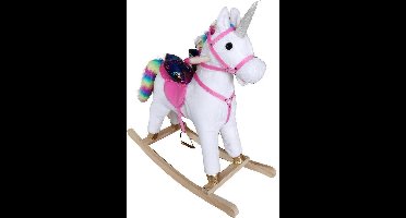 Pluche Eenhoorn Hobbelpaard met Geluid 68x29x73 cm