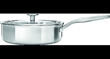 KitchenAid Multi-Ply RVS Hapjespan - ø 24cm 3,1L - met glazen deksel - inductie - PFAS-vrij