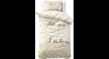 Dreamhouse With you - Dekbedovertrek - Eenpersoons - 140x200/220 + 1 kussensloop 60x70 - Creme