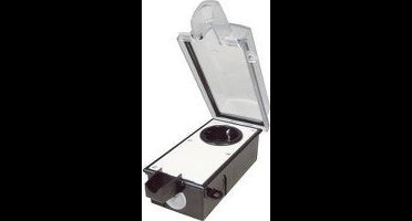 interBär 9015-002.81 Stopcontact (opbouw) Afsluitbaar Zwart, Transparant