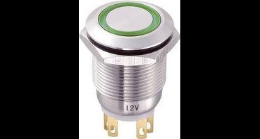 TRU COMPONENTS TC-8904664 Vandalismebestendige druktoets 250 V/AC 5 A 1x uit/(aan) Moment Groen IP65 1 stuk(s)