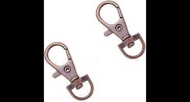 2x mini swivel karabijnhaak - KOPER - 35mm