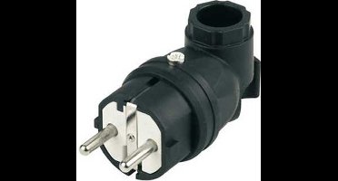 Stekker rubber waterdicht - 230V - 90 graden