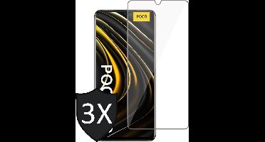 Screenprotector geschikt voor Xiaomi Poco M3 - Screen Protector Glas - 3 Stuks