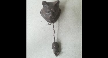 MadDeco - deurklopper - gietijzer - kat - en - muis
