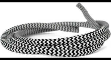 Kopp textielsnoer 2x0.75mm2 2 meter zwart/wit (151502044)