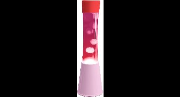 Fisura Lavalamp - Roze - Met Roze Vloeistof En Witte Lava