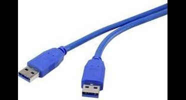 Renkforce USB 3.2 Gen 1 (USB 3.0) 1.00 m Blauw Vergulde steekcontacten [1x USB 3.2 Gen 1 stekker A (USB 3.0) - 1x USB 3
